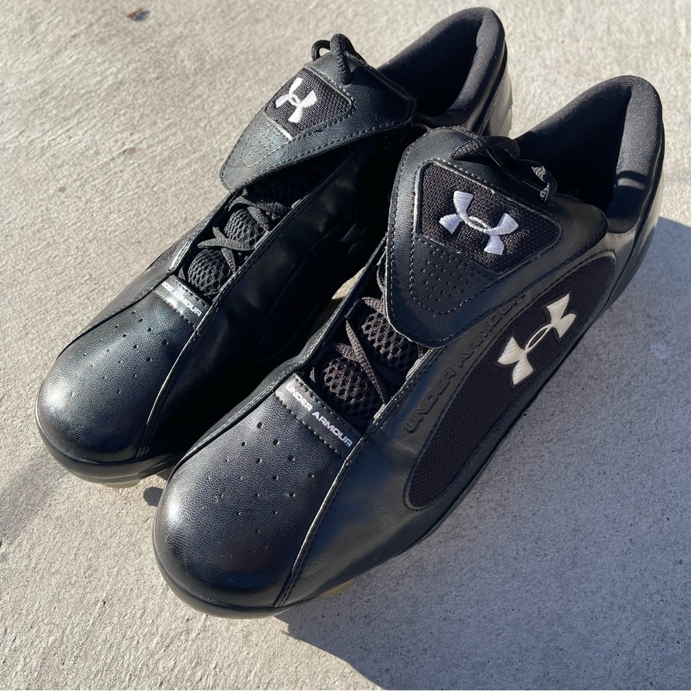 Men's Under Armour HeatGear Black Baseball Cleats Shoes Sz 13 Used